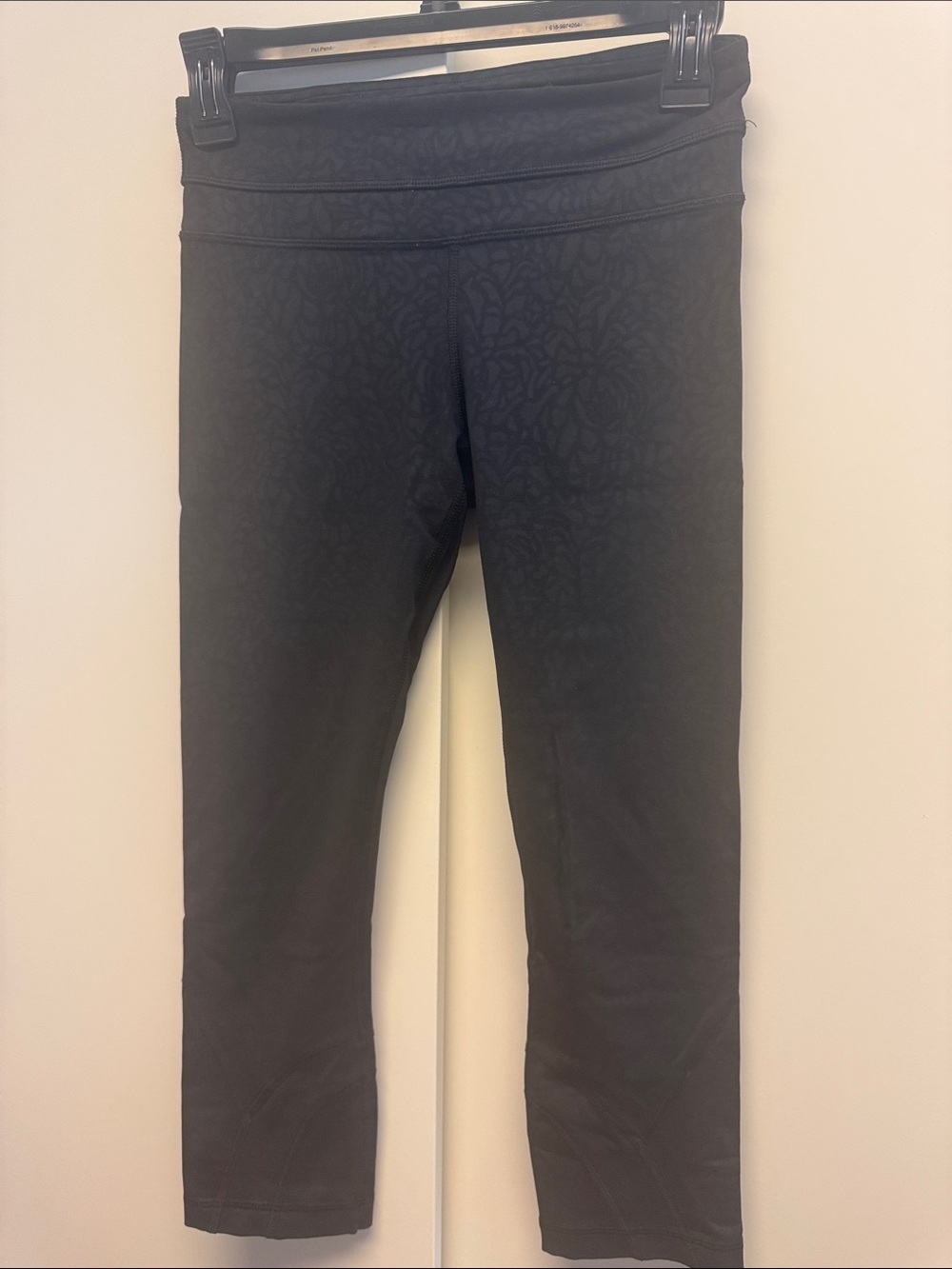 lululemon athletica Black Capris with Subtle Texture
